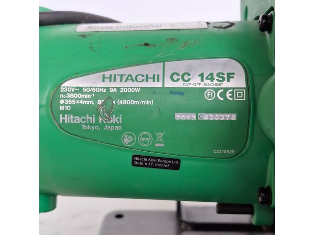 Afkortzaag voor metaal 230v hitachi, cc14sf, bouwjaar 2014 - afbeelding 9 van  9