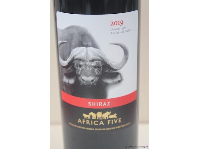 Africa five rode wijn - 75 cl - winkelverkoopprijs € 4.00 - afbeelding 2 van  3