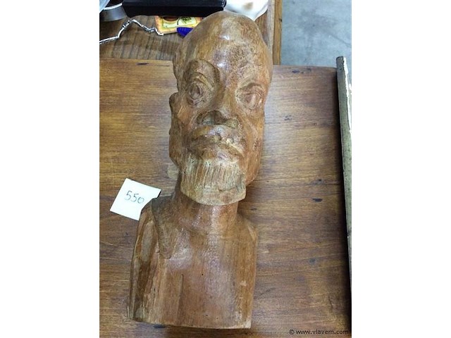 Afrikaans houten beeld hoofd - afbeelding 2 van  3