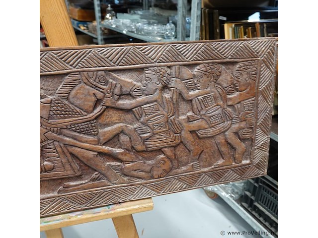 Afrikaans in hout gesneden paneel - afbeelding 3 van  5