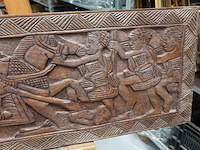 Afrikaans in hout gesneden paneel - afbeelding 3 van  5