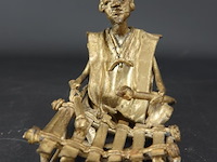 Afrikaanse bronzen balafon speler - afbeelding 2 van  5