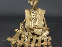 Afrikaanse bronzen balafon speler - afbeelding 2 van  5