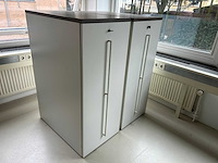 Afsluitbare ladenkast wit/hout (2x) - afbeelding 1 van  5