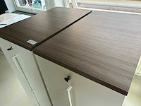 Afsluitbare ladenkast wit/hout (2x) - afbeelding 2 van  5