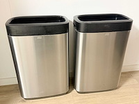 Afvalbak 2 stuks. zwart/rvs-look. - afbeelding 1 van  2