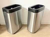 Afvalbak 2 stuks. zwart/rvs-look. - afbeelding 2 van  2