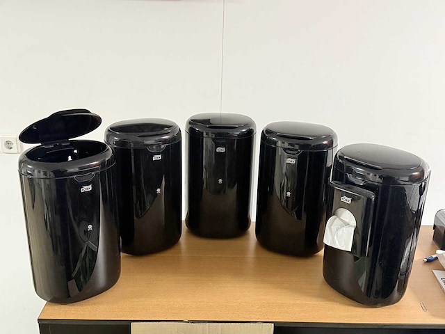 Afvalbak 5 stuks. zwart. soft-closing - afbeelding 1 van  3