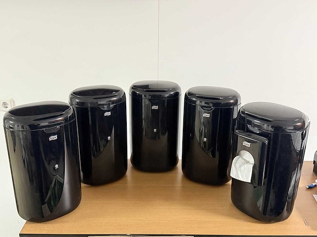Afvalbak 5 stuks. zwart. soft-closing - afbeelding 2 van  3