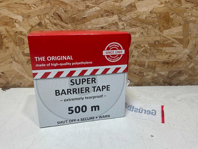 Afzetlint rood/wit 80mm x 500m (10x) - afbeelding 1 van  5