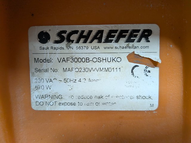 Afzuiginstallatie 230v 3.400m³/uur ~ schaefer ventilation, americ vaf-3000, bouwjaar 2013 - afbeelding 10 van  11