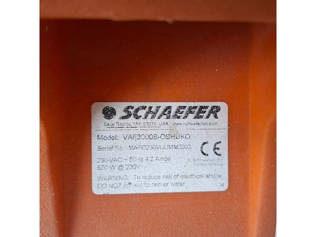 Afzuiginstallatie 230v 3.400m³/uur ~ schaefer ventilation, americ vaf-3000, bouwjaar 2013 - afbeelding 4 van  4