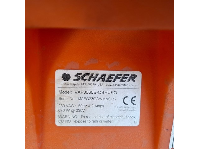 Afzuiginstallatie 230v 3.400m³/uur ~ schaefer ventilation, americ vaf-3000, bouwjaar 2013 - afbeelding 2 van  4