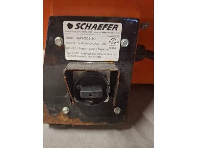 Afzuiginstallatie a225 400v 12.500m³/uur schaefer ventilation, americ vaf-8000, bouwjaar 2019 - afbeelding 4 van  8