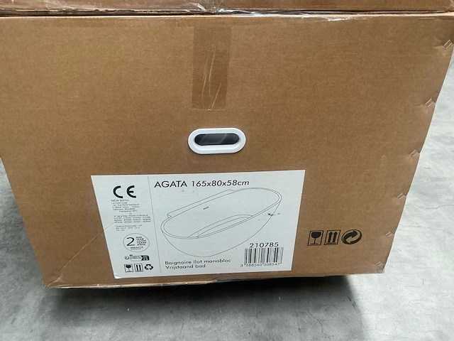 Agata monobloc semi vrijstaande bad 165cm - afbeelding 3 van  4