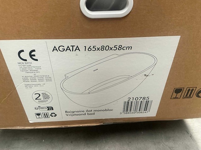 Agata monobloc semi vrijstaande bad 165cm - afbeelding 4 van  4
