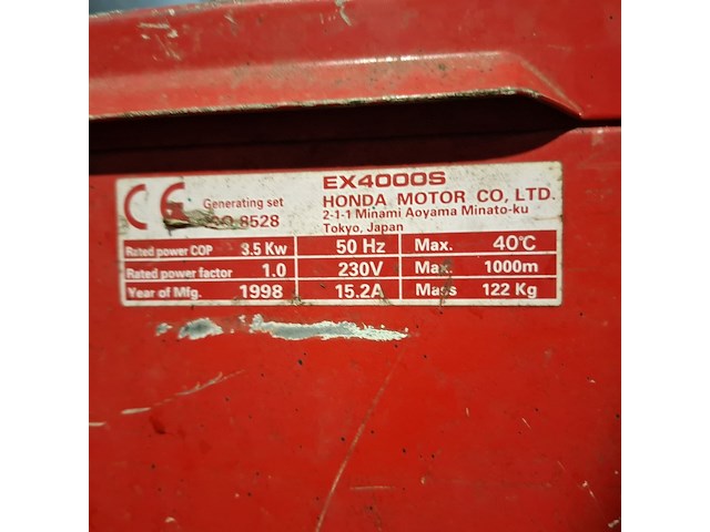 Aggregaat 4,5 kva, honda, ex4000s - afbeelding 7 van  17