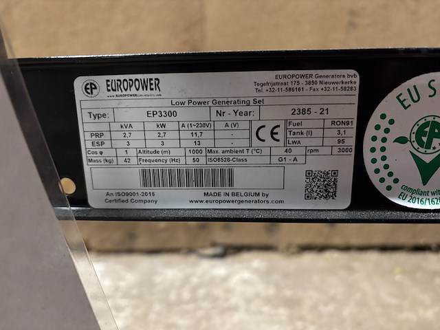 Aggregaat europower, ep3300, bouwjaar 2021 - afbeelding 5 van  8