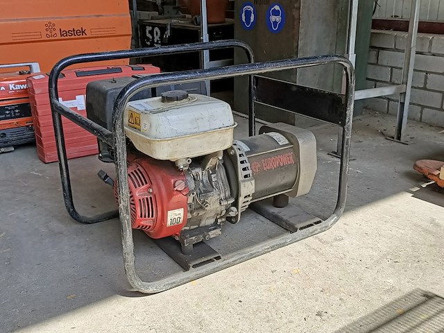 Aggregaat, europower, ep4100 honda gx270 9.0hp motor, 1995 - afbeelding 1 van  10