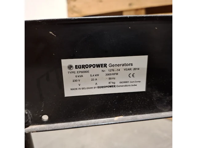 Aggregaat, europower generators, ep6000e, 2014 - afbeelding 13 van  13