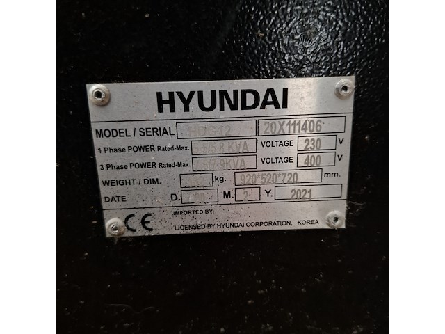 Aggregaat, hyundai, hdg12, 2021 - afbeelding 9 van  18