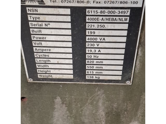 Aggregaat, mg, 4000e-a, 1992 - afbeelding 3 van  22