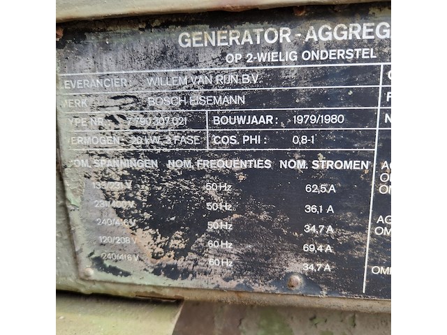 Aggregaat, mobiel, bosch-eiseman, ddod25 20kw, 1980 - afbeelding 32 van  88