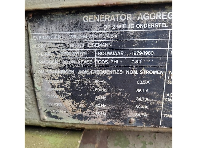 Aggregaat, mobiel, bosch-eiseman, ddod25 20kw, 1980 - afbeelding 51 van  88