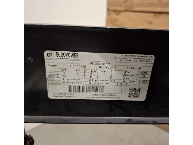 Aggregaat op wielen, europower generators, ep10000e, 2019 - afbeelding 3 van  17