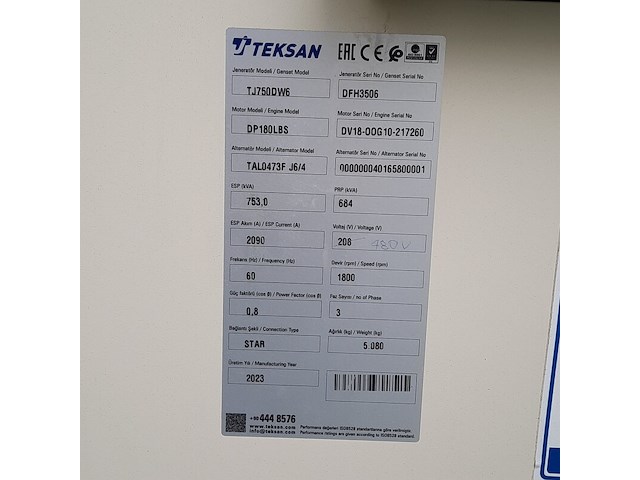 Aggregaat, teksan, tj750dw6, 2023 - afbeelding 7 van  23