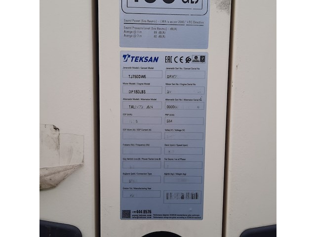 Aggregaat, teksan, tj750dw6, 2023 - afbeelding 22 van  23