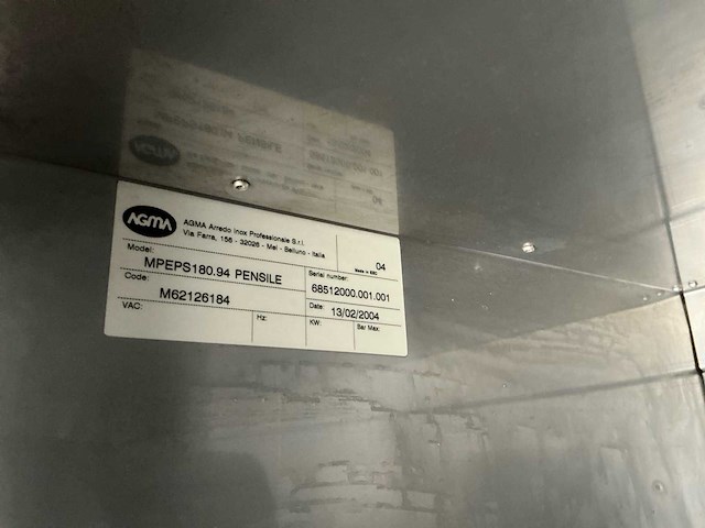 Agma rvs wandkast (model mpeps180.94 pensile) + legbordkast rvs 750mm - afbeelding 3 van  10