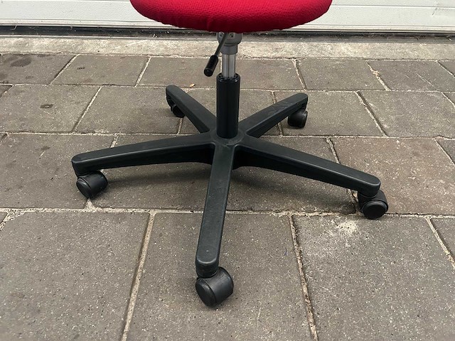 Ahrend verrijdbare werkkruk / bureaustoel rood (12x) - afbeelding 3 van  4