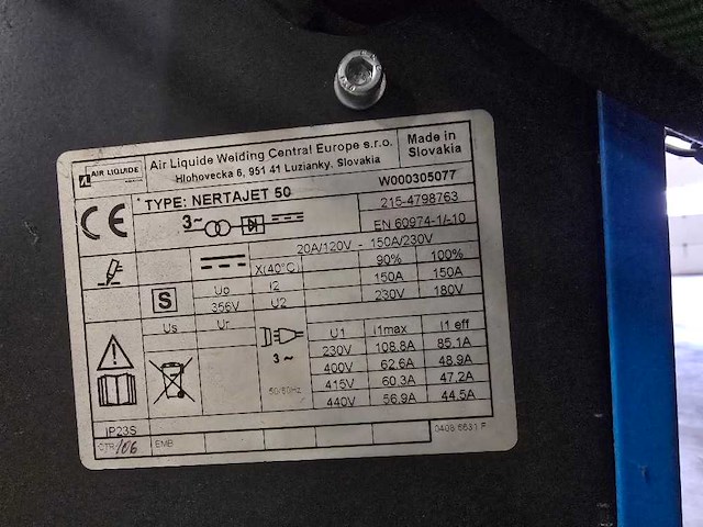Air liquide - nertajet 50 - plasmasnijmachine - afbeelding 9 van  9