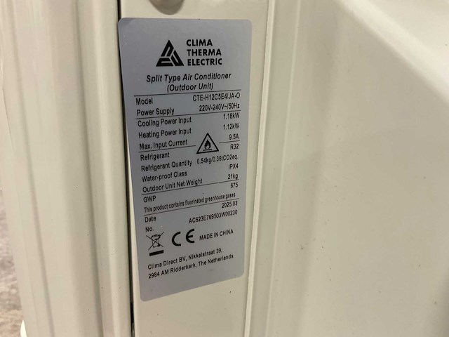 Airco split 3,5kw - wifi - 12.000 btu - tot 35m² (4x) - afbeelding 14 van  16