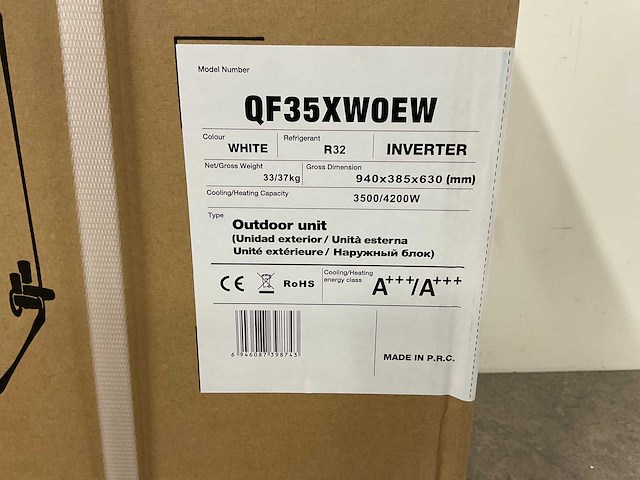 Airco splitunit 3,5kw - 12.000 btu - tot 35m² - clean air technologie - afbeelding 15 van  15