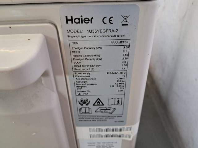 Airco unit (binnen en buiten), haier, 1u35yegfra-2; as35pbphra - afbeelding 12 van  13
