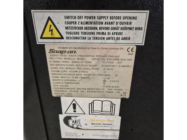 Airco vulstation, snap-on, neck 9-1234 / koolkare dual gas, 2017 - afbeelding 9 van  10