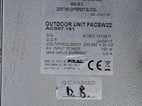 Airconditioning 7kw 230v, fral, facsw22, 2014, watergekoeld met buitenunit - afbeelding 3 van  12