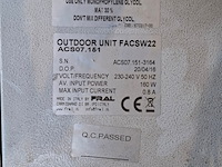 Airconditioning 7kw 230v fral, facsw22, bouwjaar 2014, watergekoeld met buitenunit - afbeelding 11 van  11