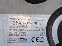 Airconditioning 7kw 230v fral, facsw22, bouwjaar 2014, watergekoeld met buitenunit - afbeelding 10 van  13