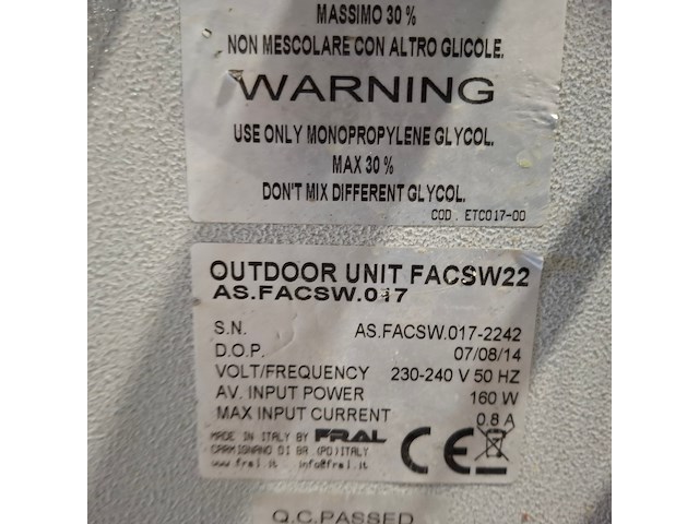 Airconditioning 7kw 230v fral, facsw22, bouwjaar 2017 - afbeelding 10 van  10