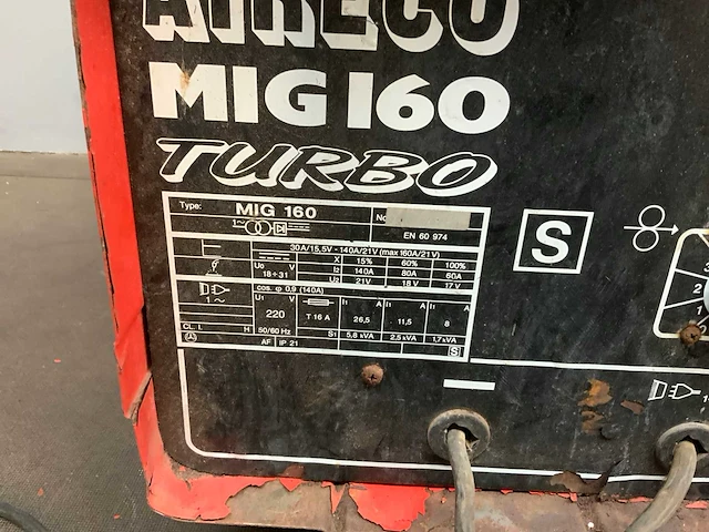 Aireco - mig 160 turbo - mig lasapparaat - afbeelding 6 van  12
