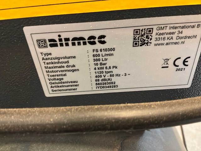 Airmec fs6100 luchtcompressor - afbeelding 8 van  9