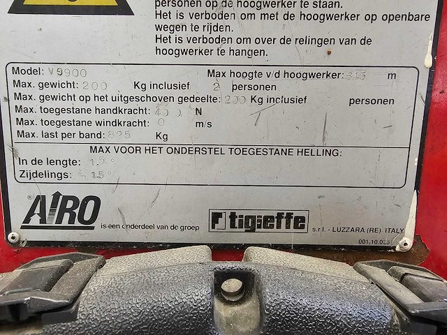 Airo - vg900 - 10.45m werkhoogte - 87 uren - hoogwerker - afbeelding 15 van  22