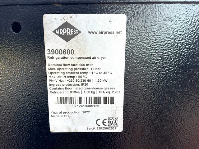 Airpress - 2021 - aps 60 ivr x - schroefcompressor/luchtdroger - afbeelding 6 van  14