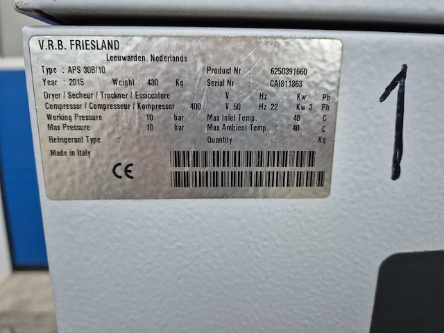 Airpress - aps 30b/10 - schroefcompressor - afbeelding 5 van  13
