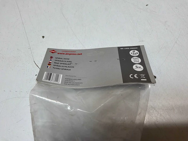 Airpress 12x8mm + kopp 1/4"bspt spiraalslang 5m (4x) - afbeelding 2 van  3