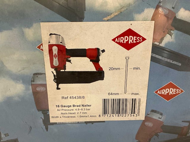 Airpress 16 gauge brad nailer pneumatische tacker - afbeelding 3 van  5