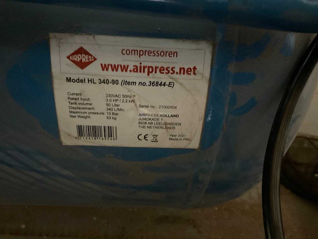 Airpress hl 340-90 luchtcompressor - afbeelding 2 van  2